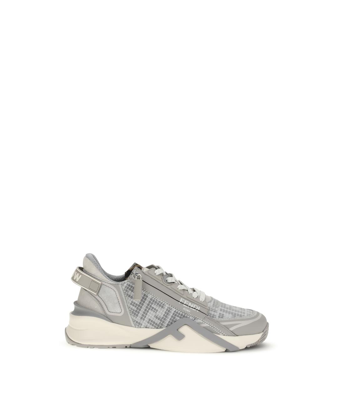 FENDI Серые низкие кроссовки / кеды, фото 1