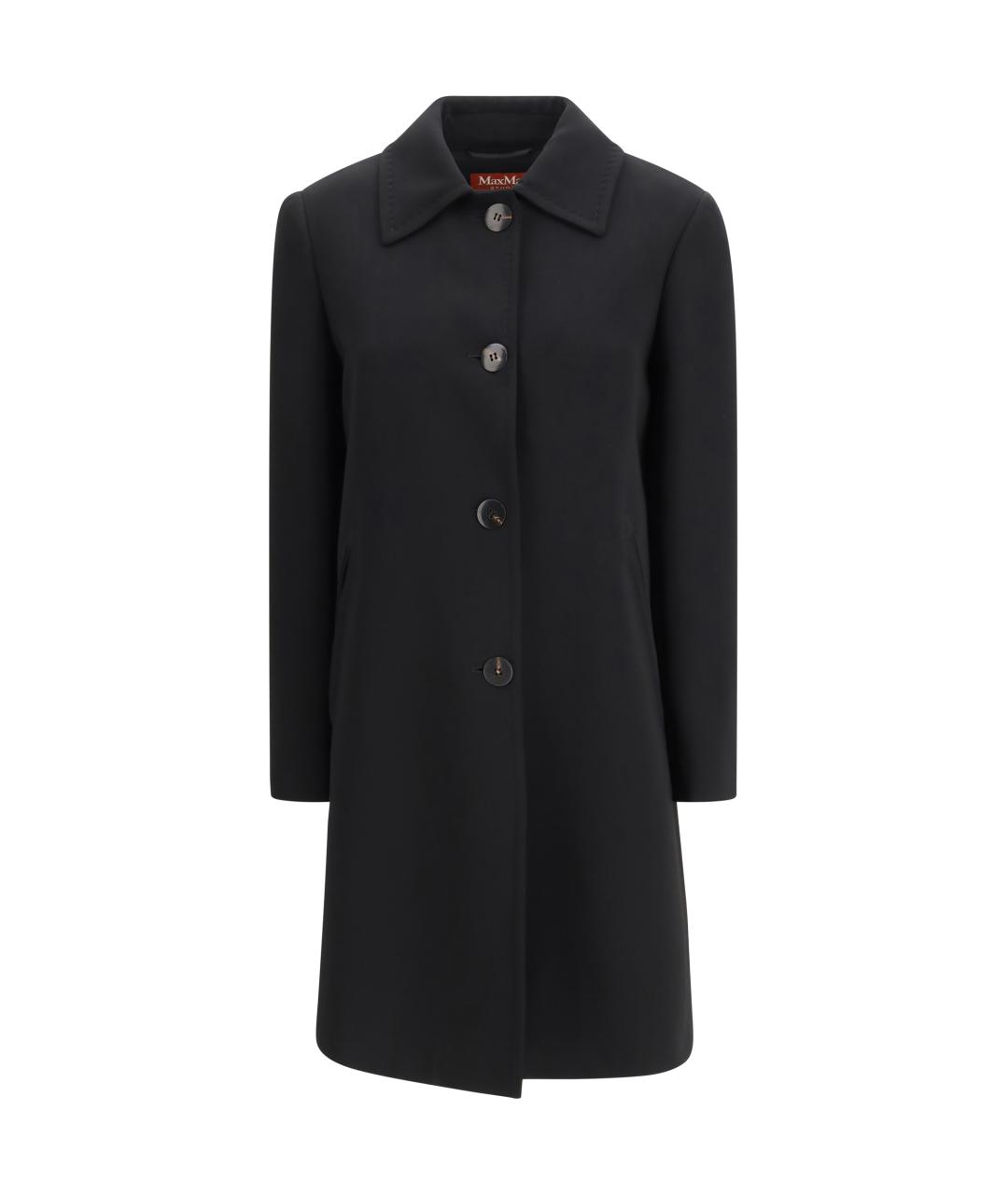 MAX MARA STUDIO Черное ацетатное пальто, фото 1