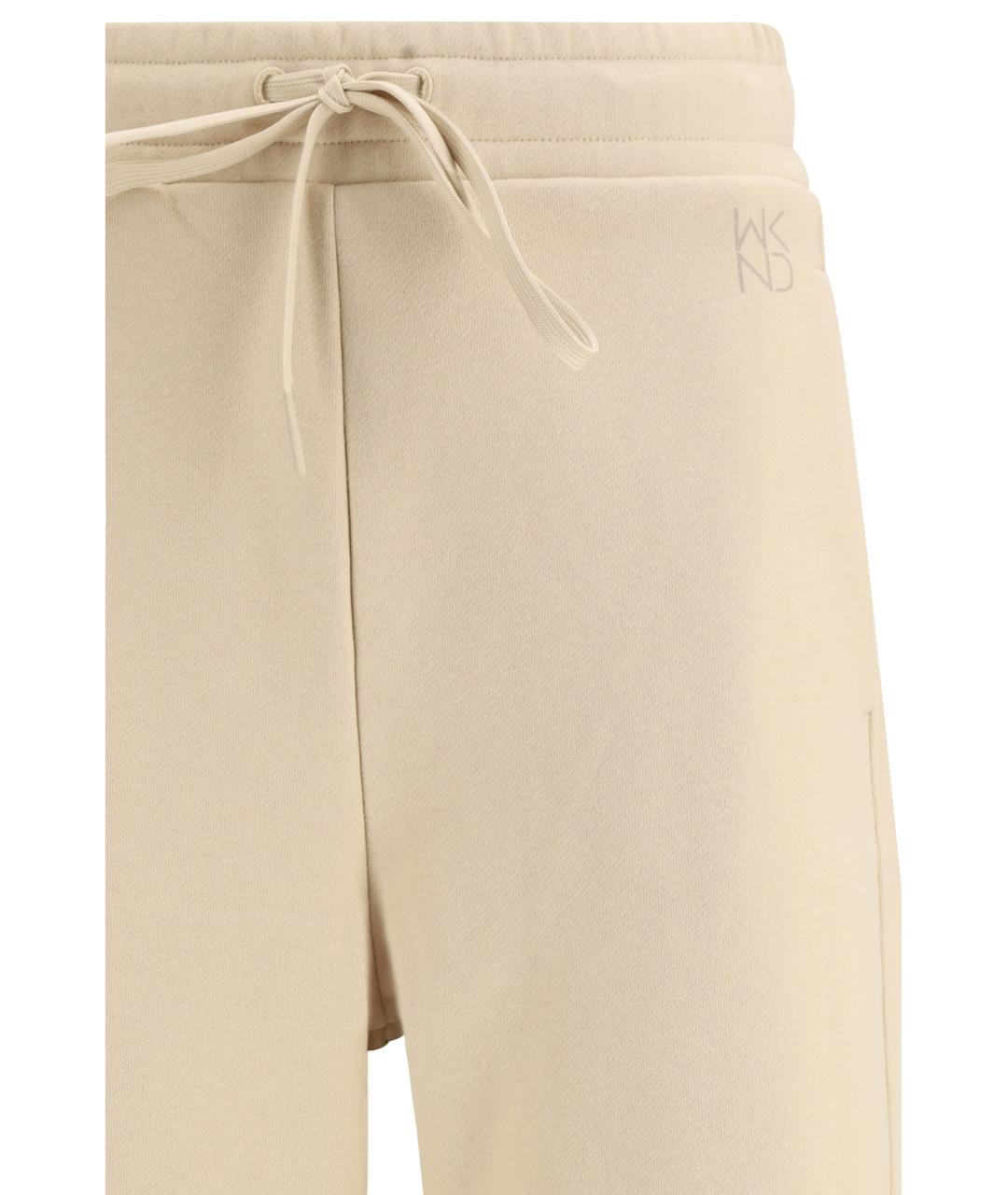 WEEKEND MAX MARA Бежевые хлопковые прямые брюки, фото 3