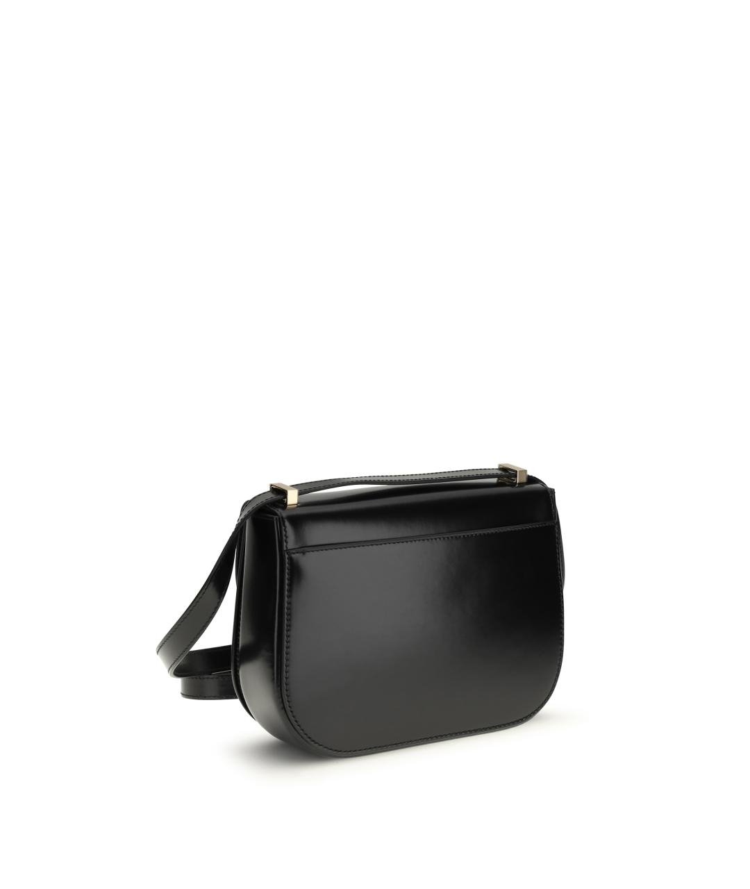 FERRAGAMO Черная кожаная сумка через плечо, фото 3