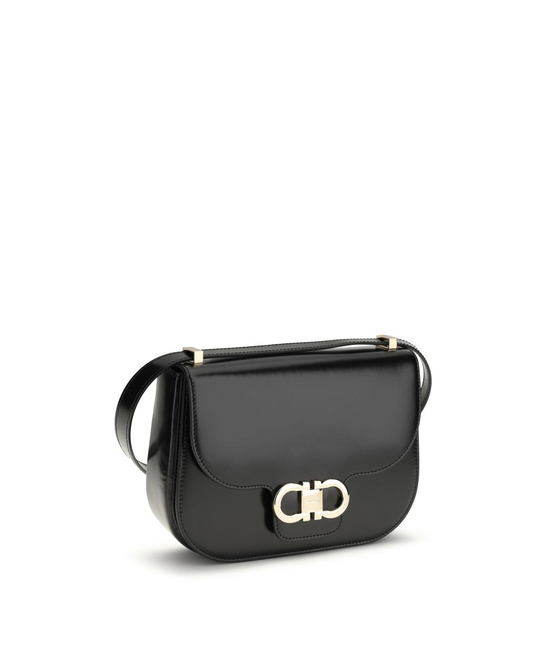 FERRAGAMO Черная кожаная сумка через плечо, фото 2