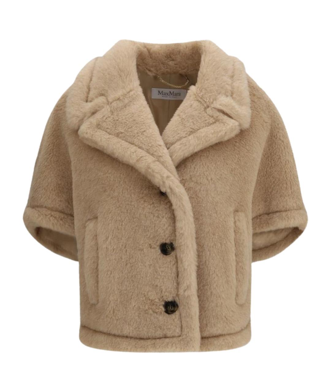 MAX MARA Бежевая шерстяная шуба, фото 1