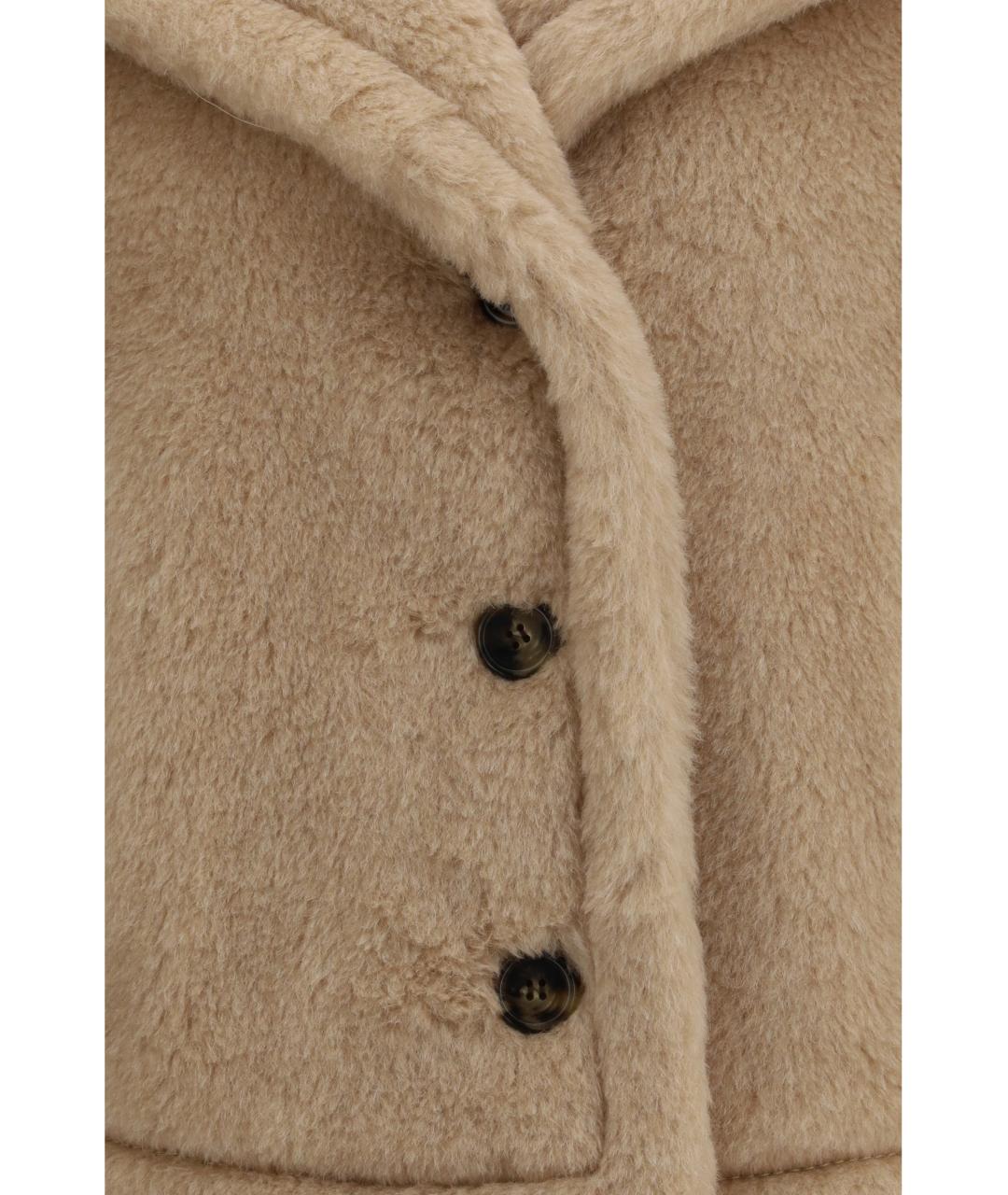 MAX MARA Бежевая шерстяная шуба, фото 3