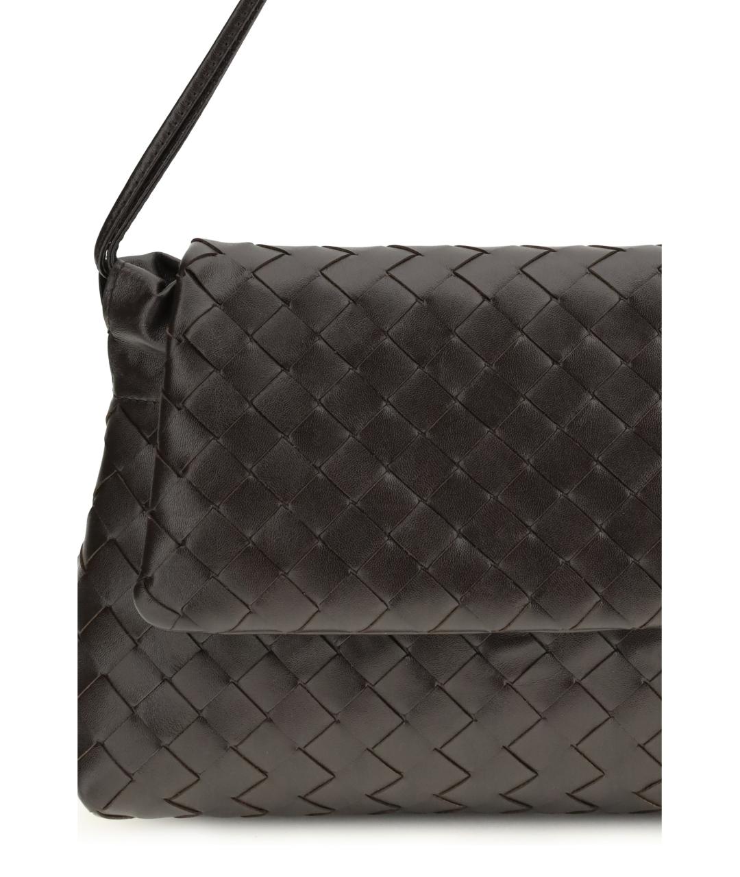 BOTTEGA VENETA Коричневая кожаная сумка через плечо, фото 4