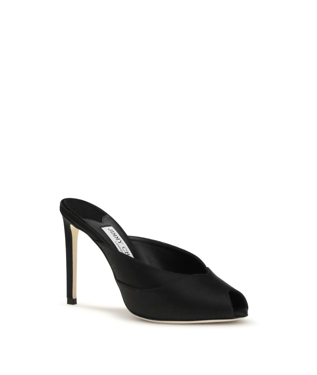 JIMMY CHOO Черные кожаные мюли, фото 2