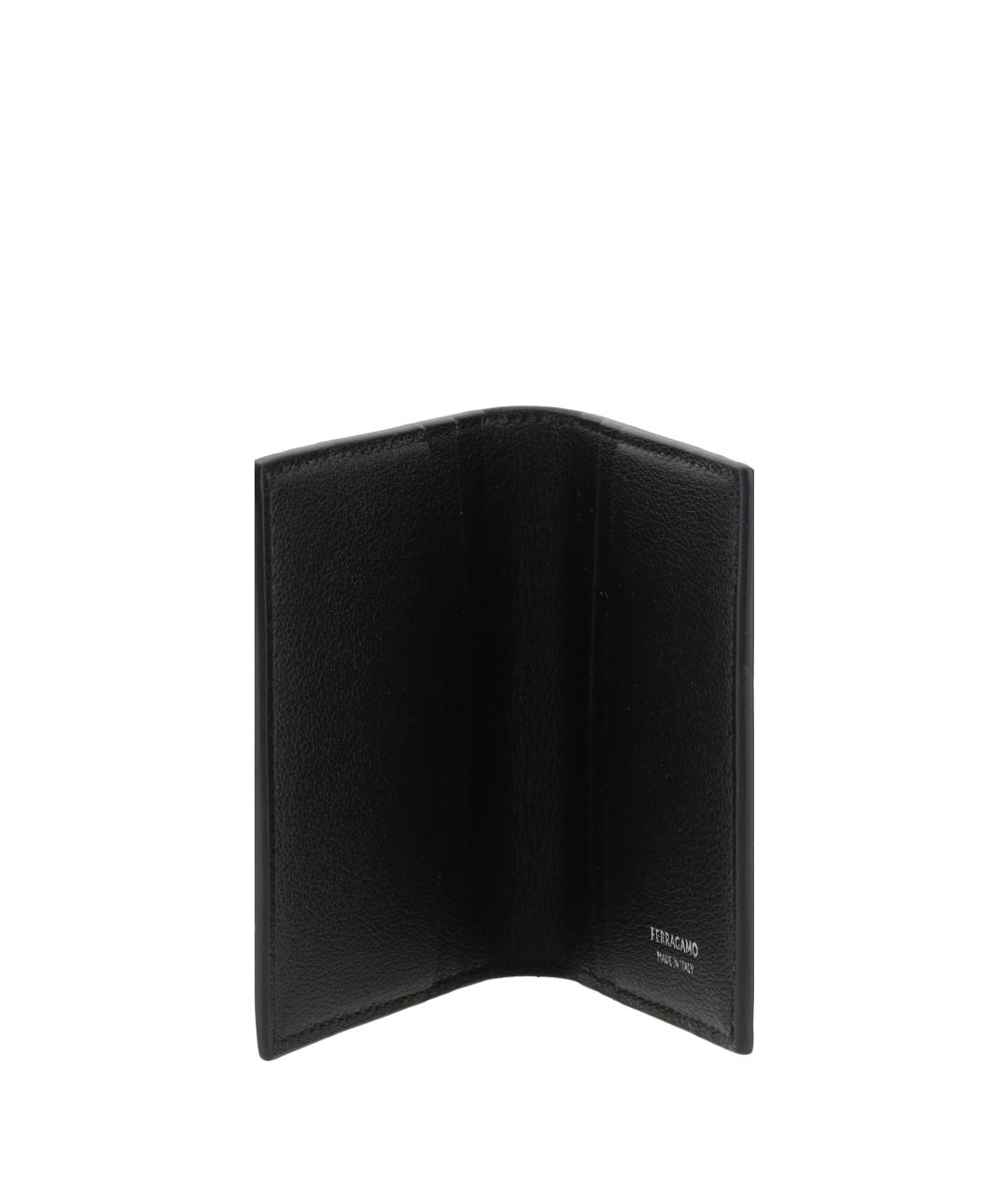 FERRAGAMO Черный кожаный кардхолдер, фото 3