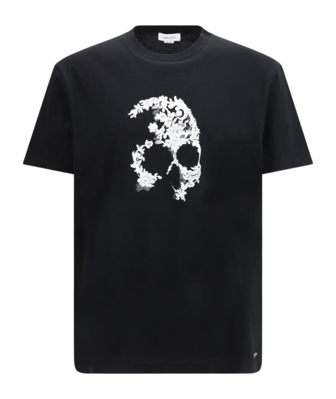 ALEXANDER MCQUEEN Черная хлопковая футболка, фото 1