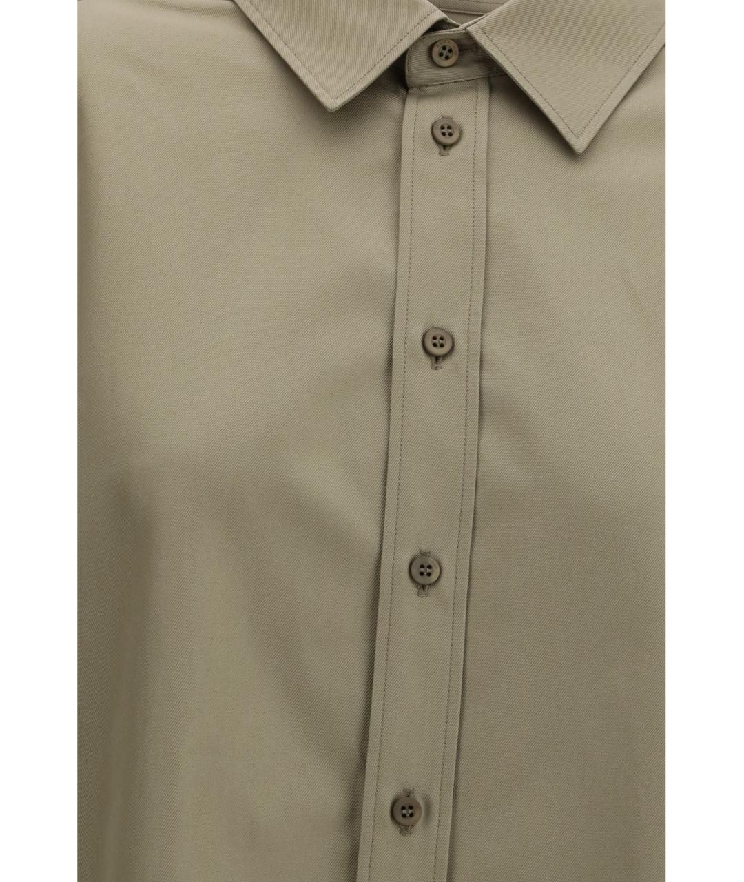 BALENCIAGA Хаки хлопковая рубашка, фото 3