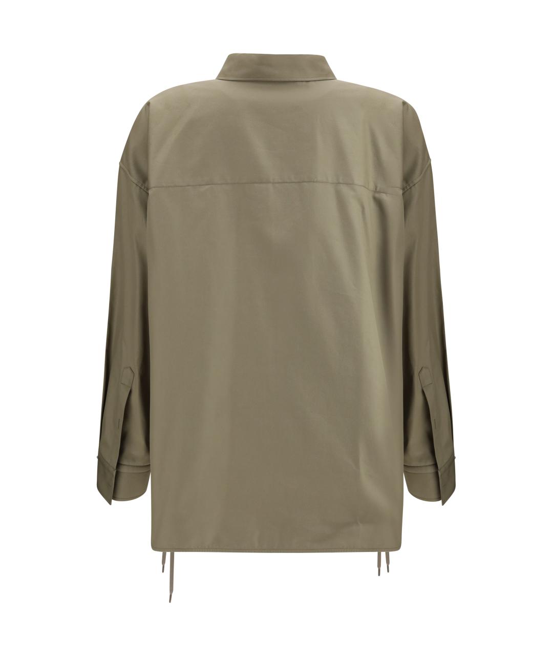 BALENCIAGA Хаки хлопковая рубашка, фото 2