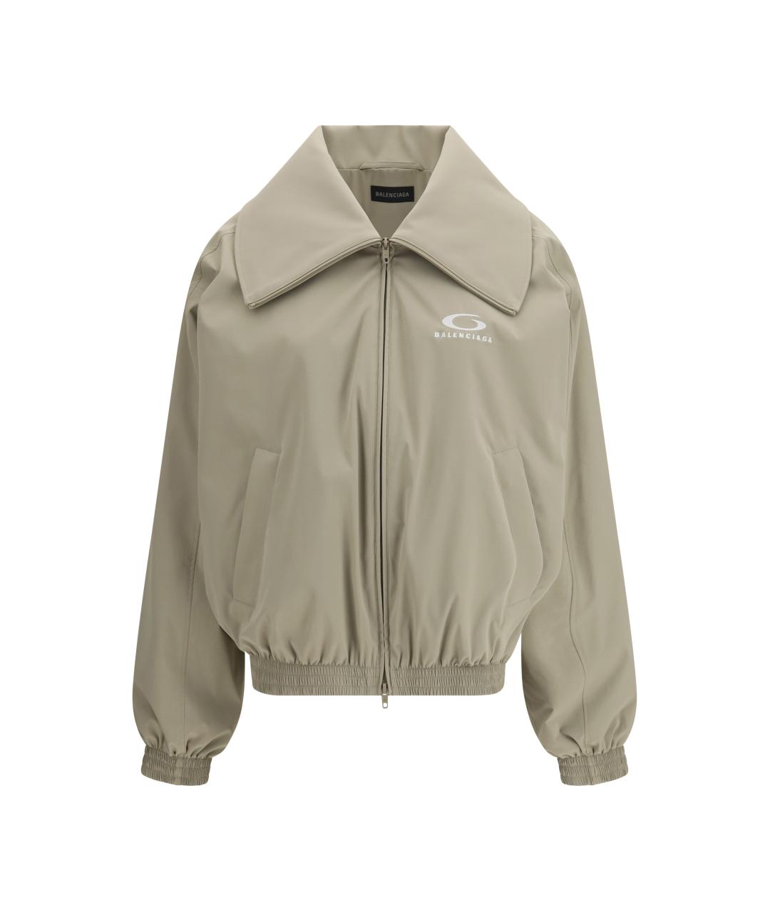 BALENCIAGA Бежевая синтетическая куртка, фото 1