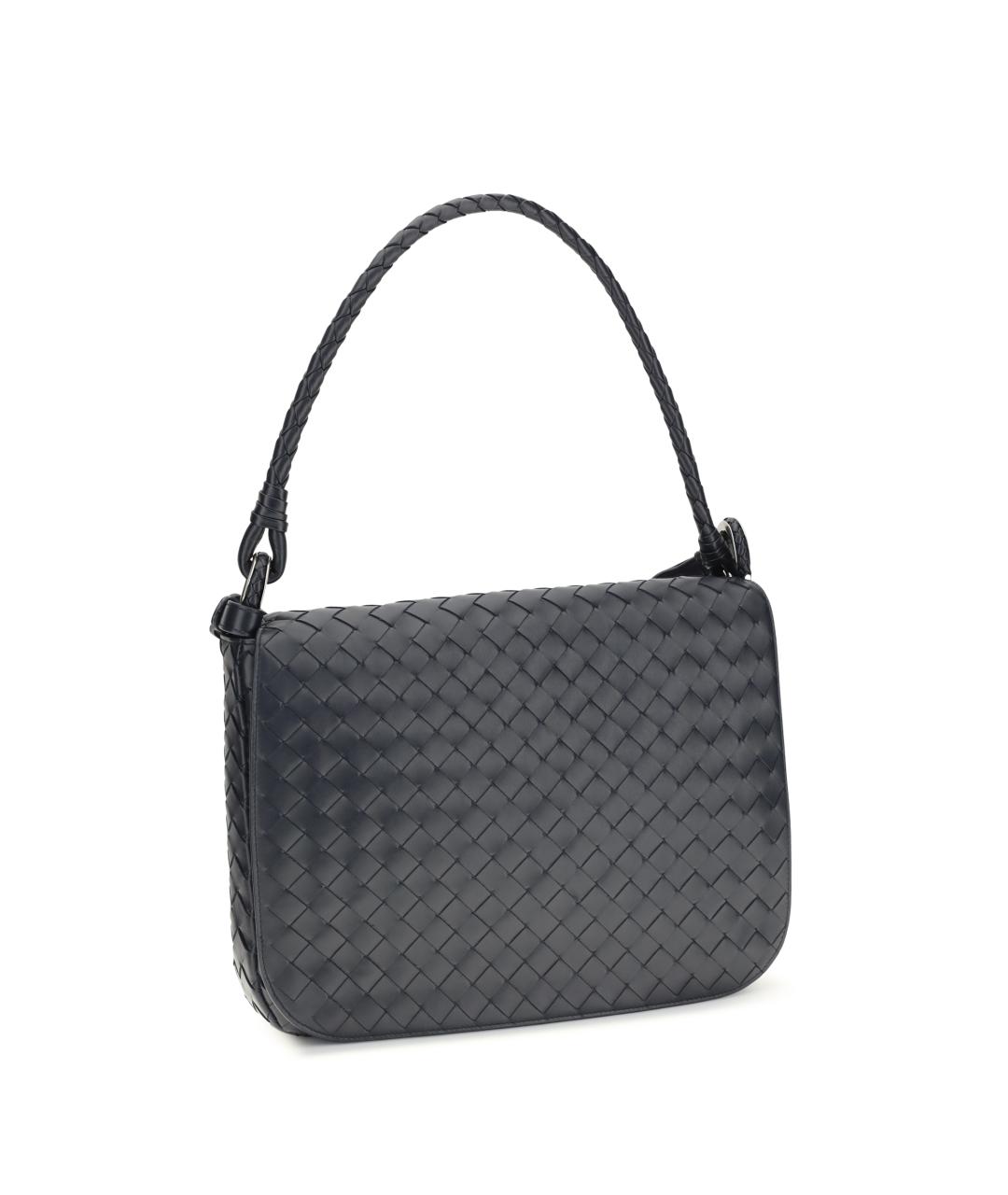 BOTTEGA VENETA Темно-синяя кожаная сумка на плечо, фото 2