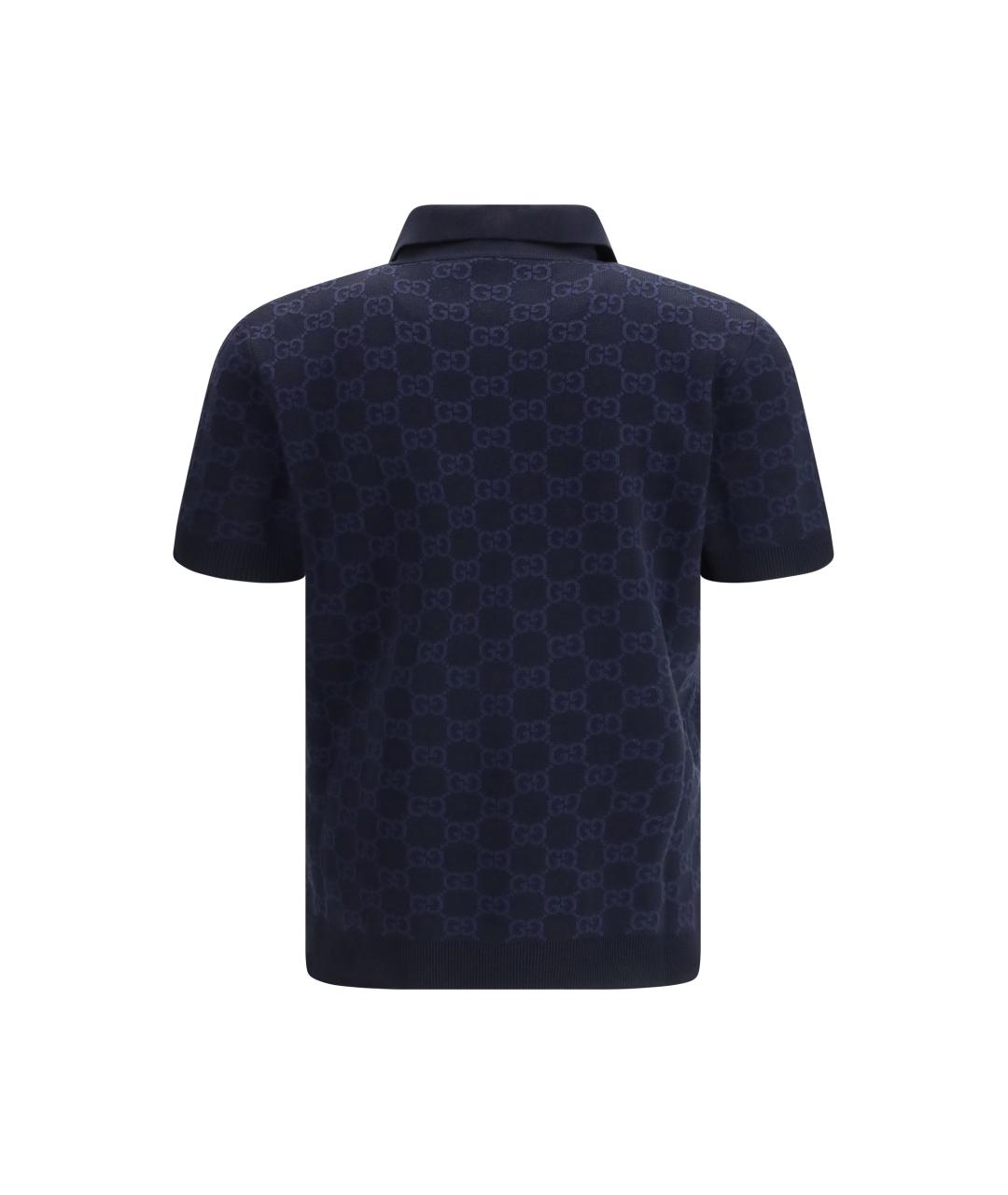 GUCCI Темно-синее поло с коротким рукавом, фото 2