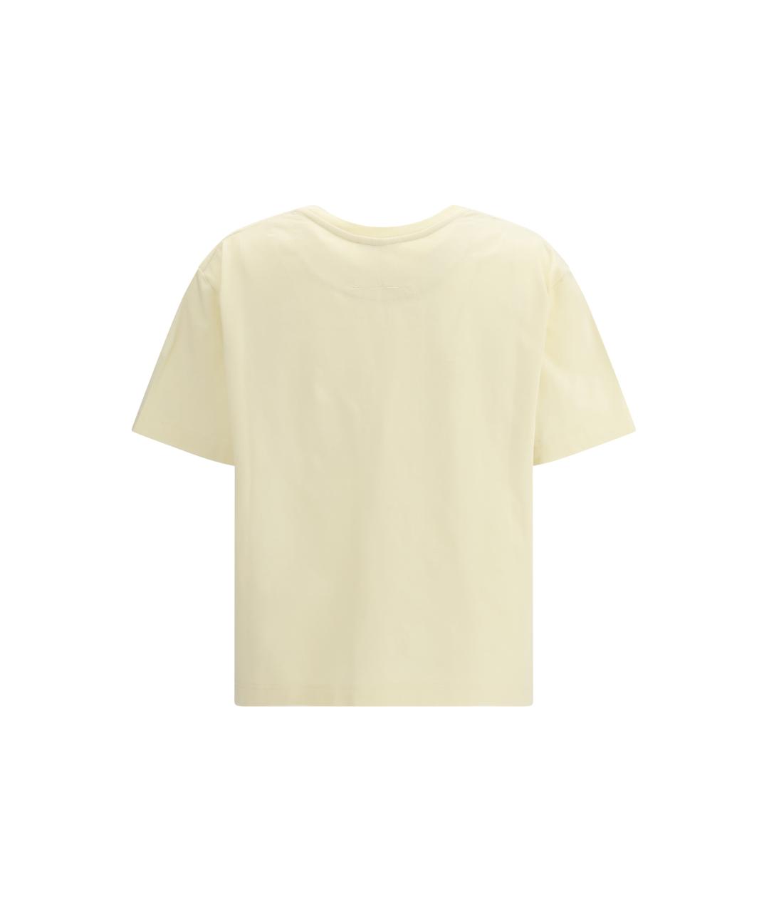 ALEXANDER MCQUEEN Бежевая хлопковая футболка, фото 2