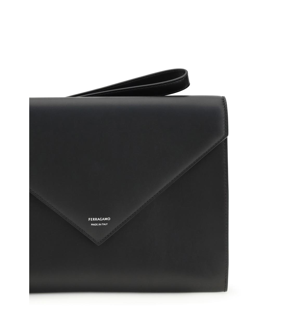 FERRAGAMO Черный кожаный кардхолдер, фото 3