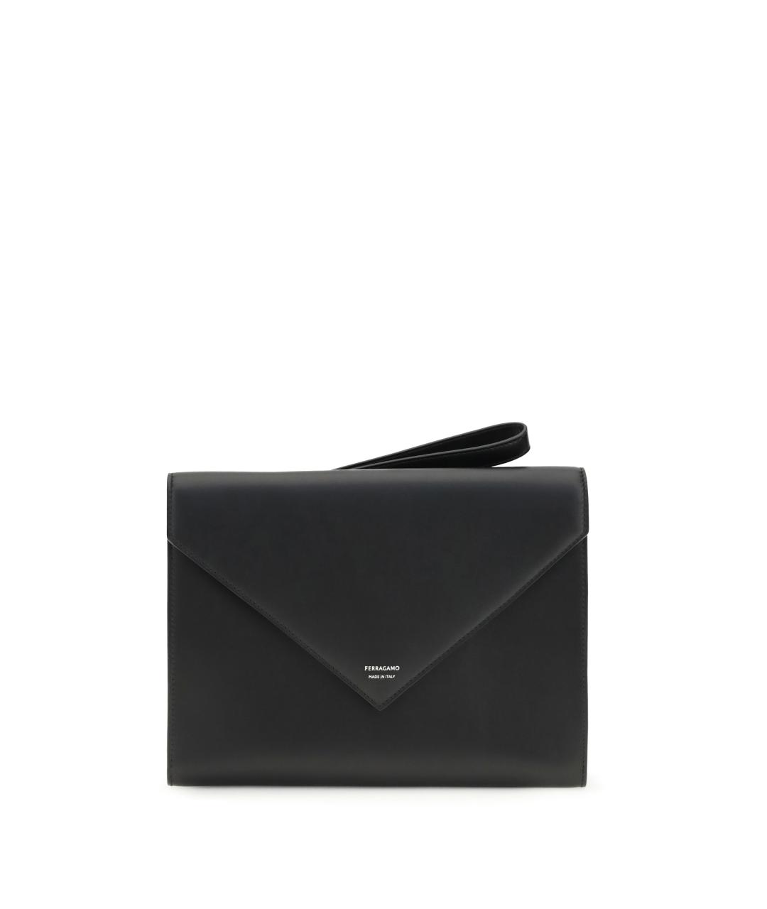 FERRAGAMO Черный кожаный кардхолдер, фото 1