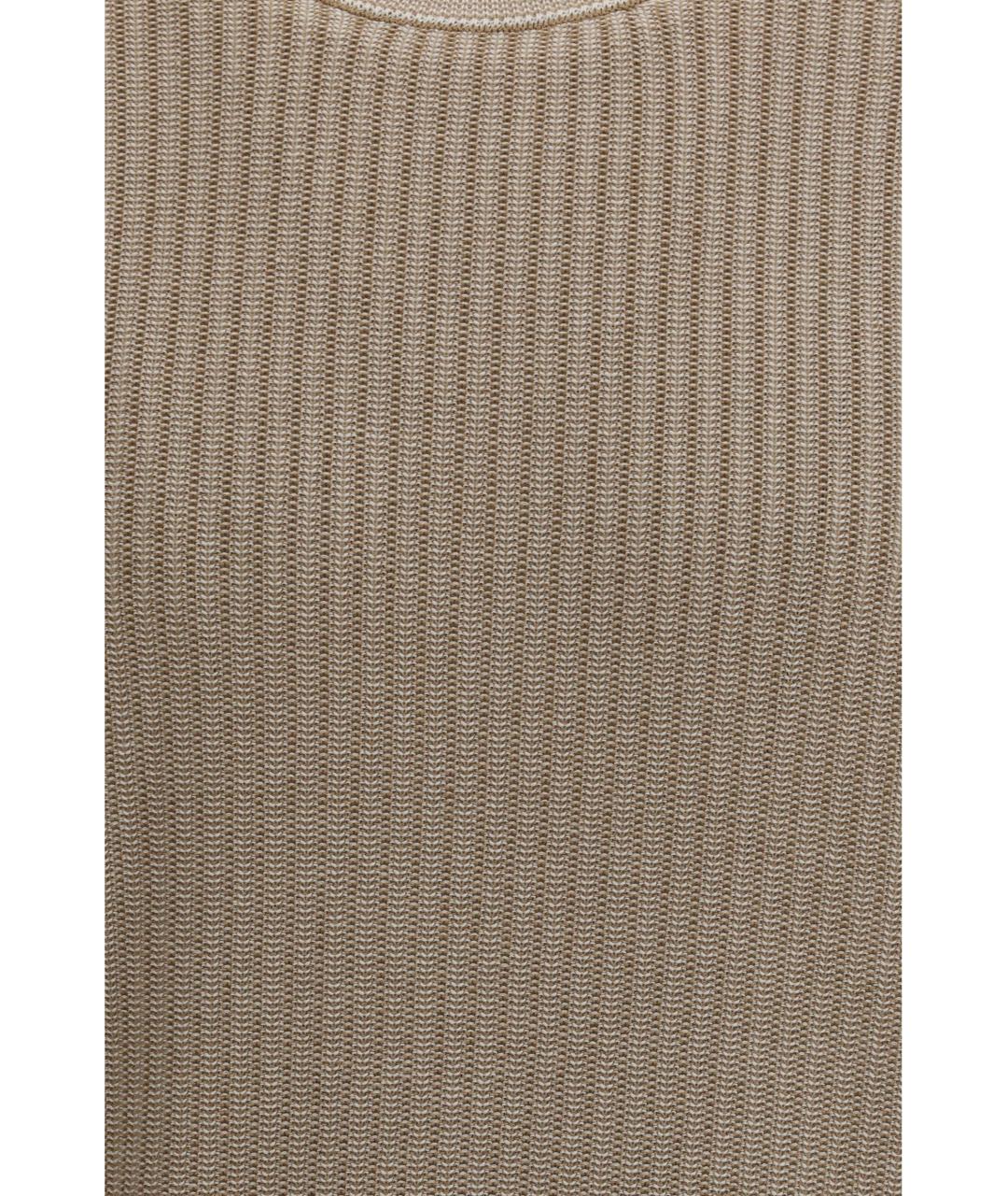 PIACENZA CASHMERE Бежевый хлопковый джемпер / свитер, фото 3