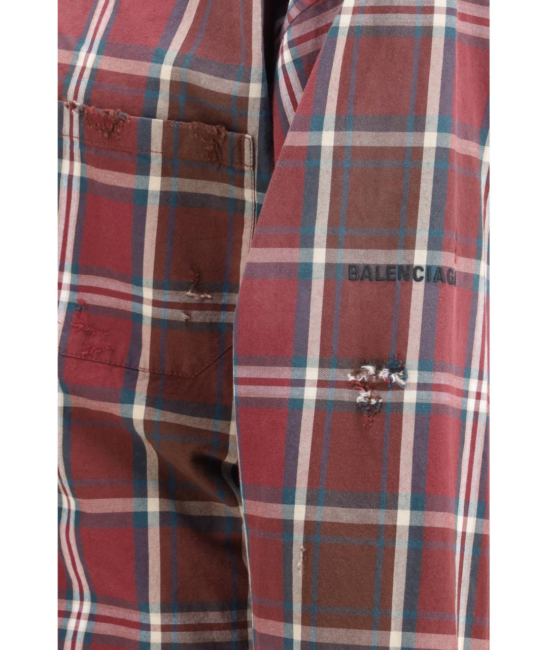 BALENCIAGA Бордовая хлопко-полиэстеровая кэжуал рубашка, фото 3