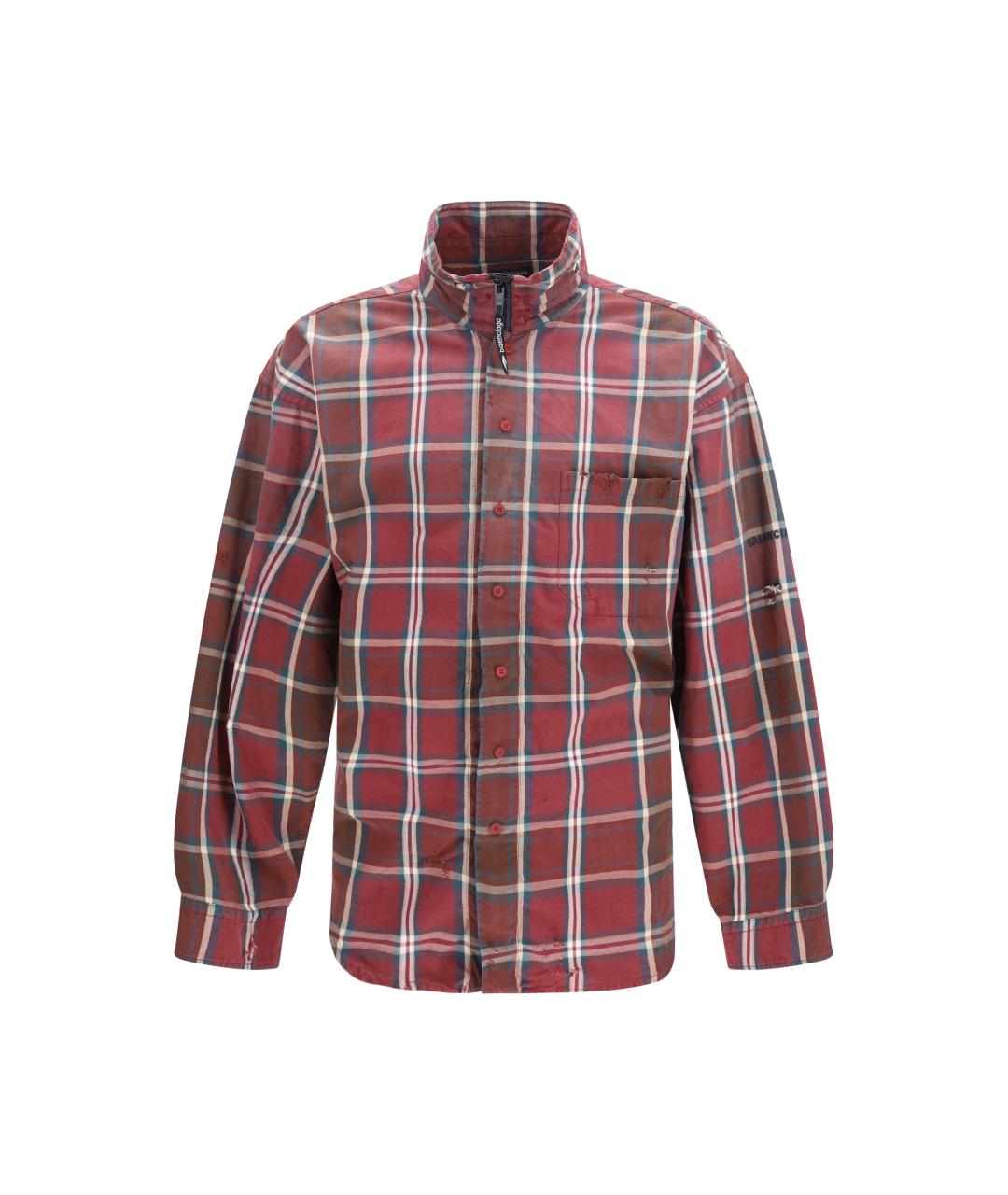 BALENCIAGA Бордовая хлопко-полиэстеровая кэжуал рубашка, фото 1