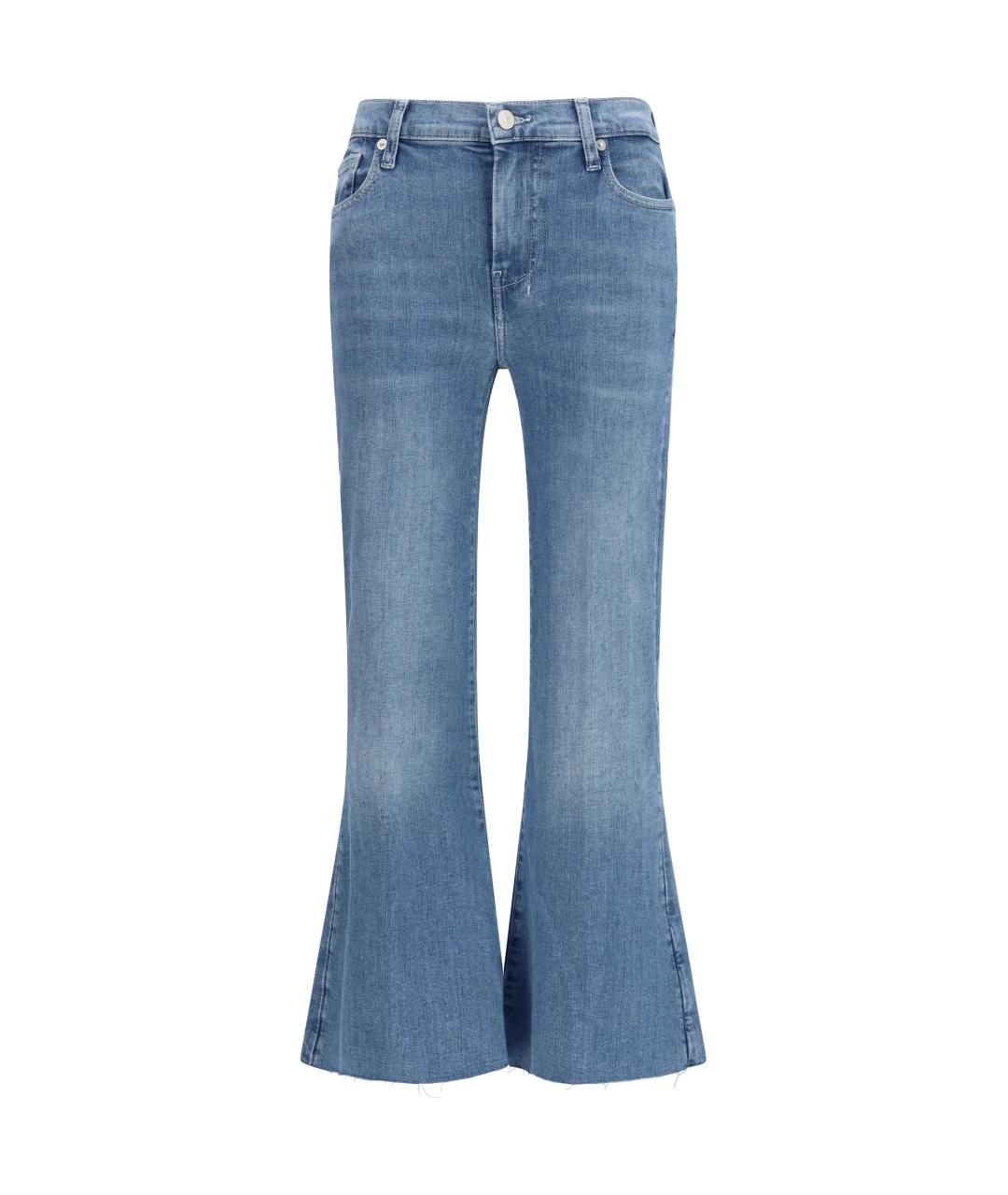 7 FOR ALL MANKIND Синие хлопко-эластановые джинсы клеш, фото 1