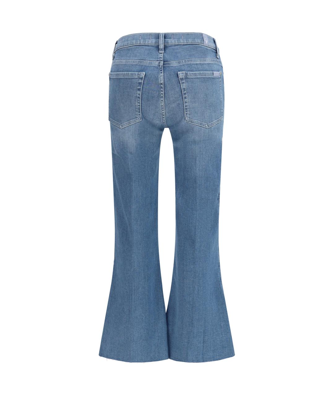 7 FOR ALL MANKIND Синие хлопко-эластановые джинсы клеш, фото 2