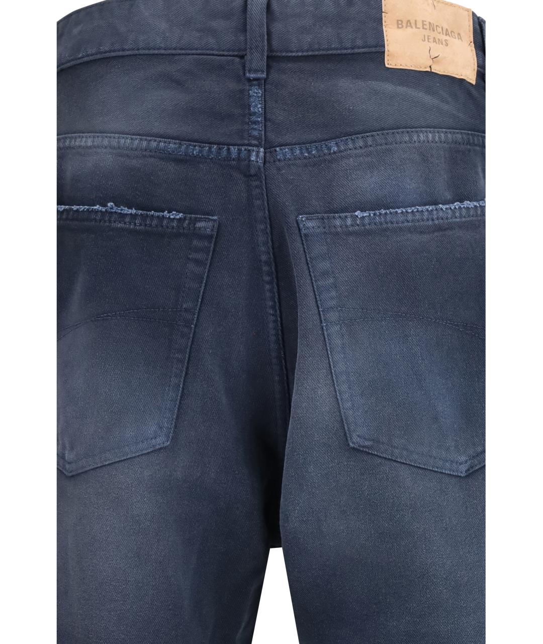 BALENCIAGA Синие хлопковые прямые джинсы, фото 3