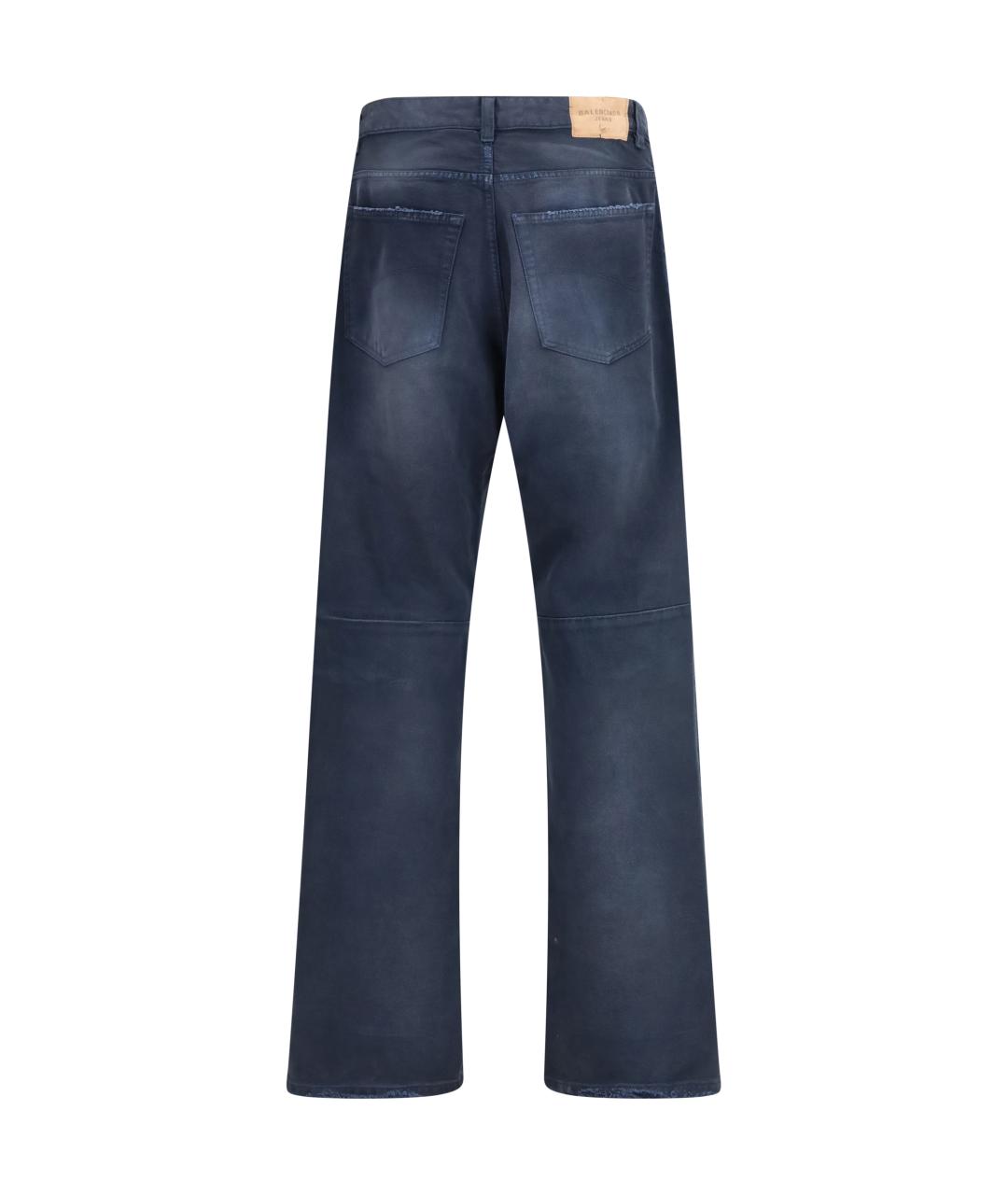 BALENCIAGA Синие хлопковые прямые джинсы, фото 2