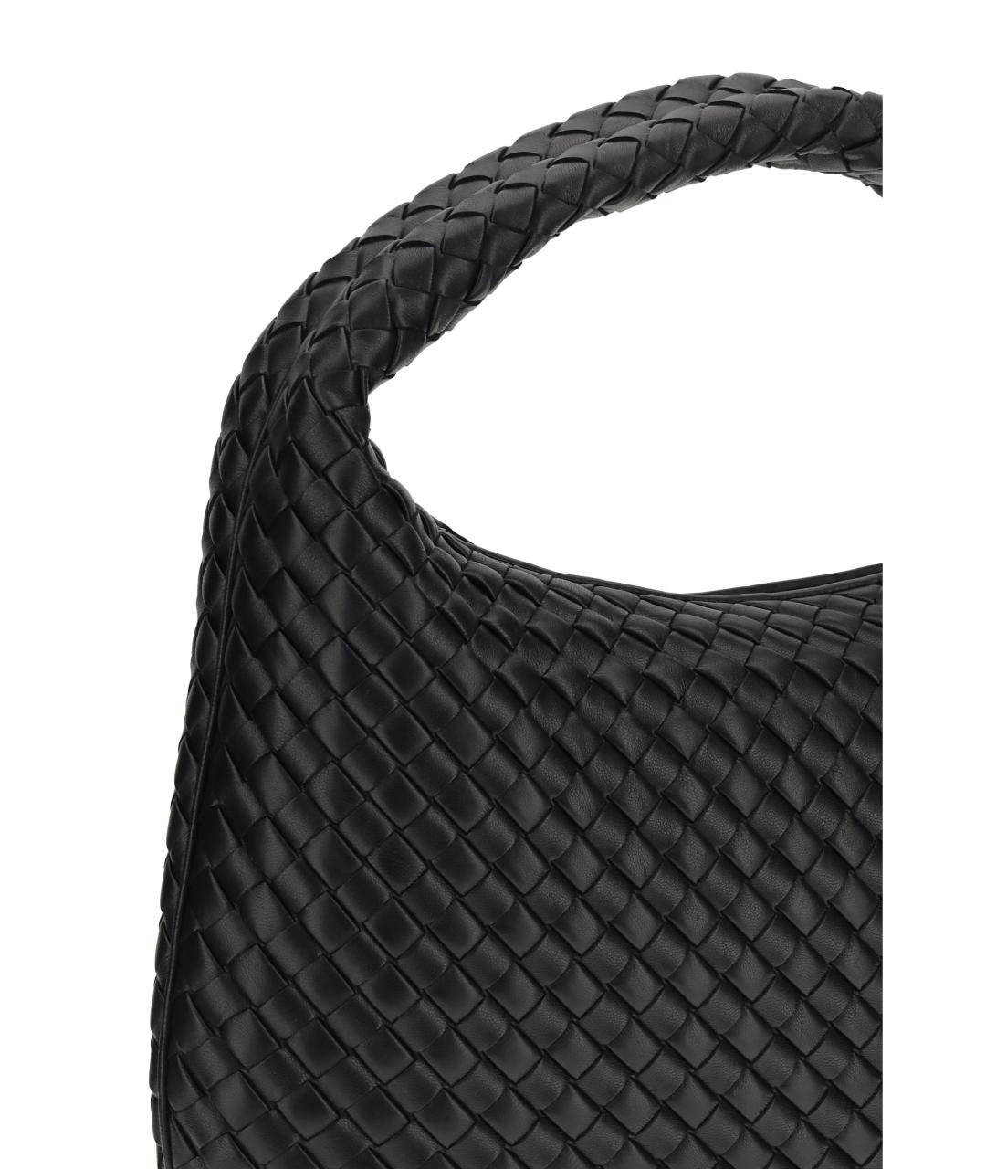 BOTTEGA VENETA Черная кожаная сумка через плечо, фото 4