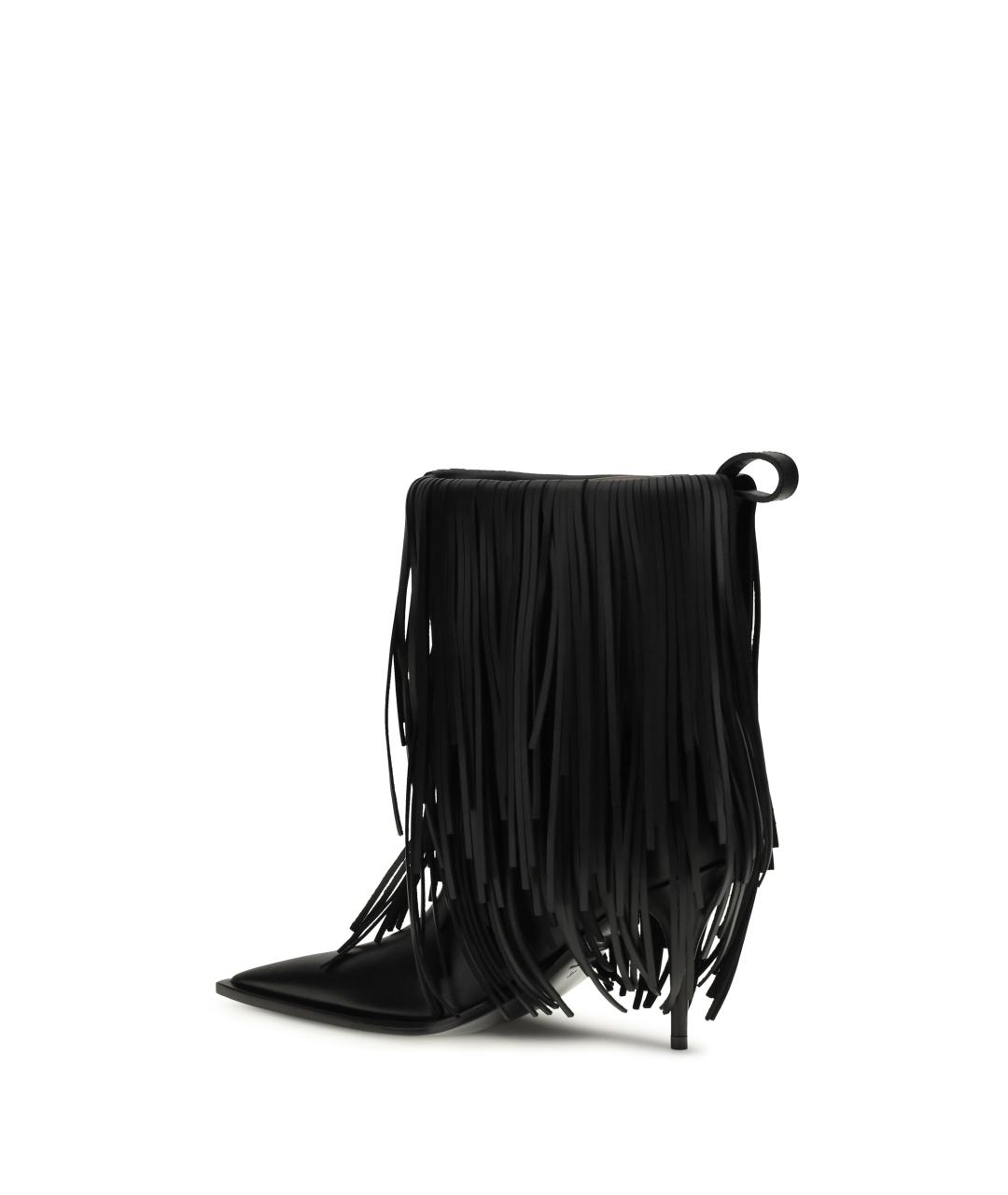 BALENCIAGA Черные кожаные ботильоны, фото 3