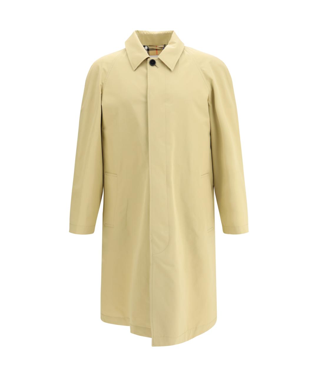 BURBERRY Желтый хлопковый тренч / плащ, фото 1