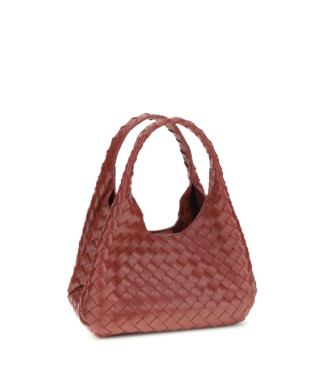 BOTTEGA VENETA Бордовая кожаная сумка тоут, фото 2