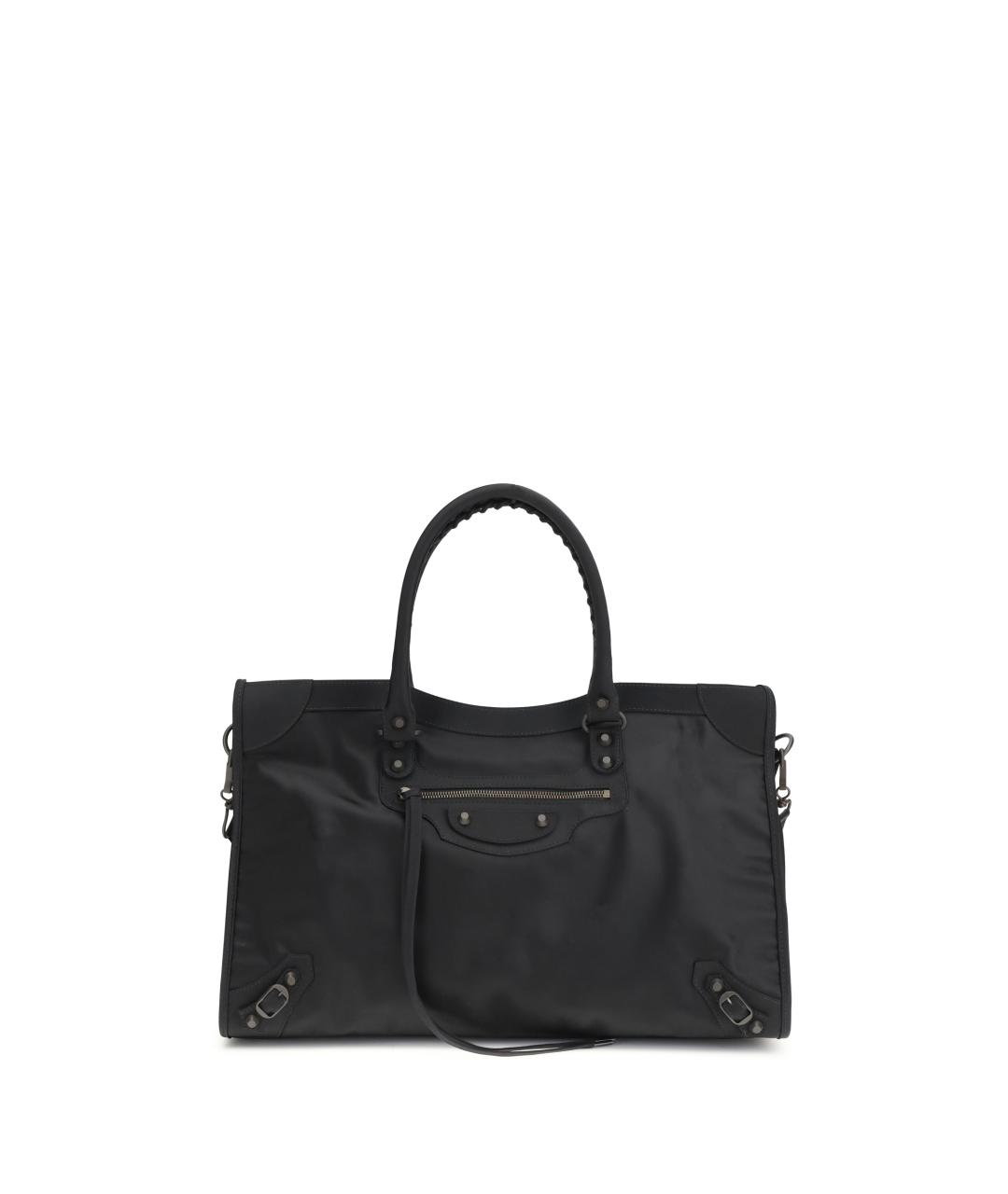 BALENCIAGA Черная кожаная сумка тоут, фото 1