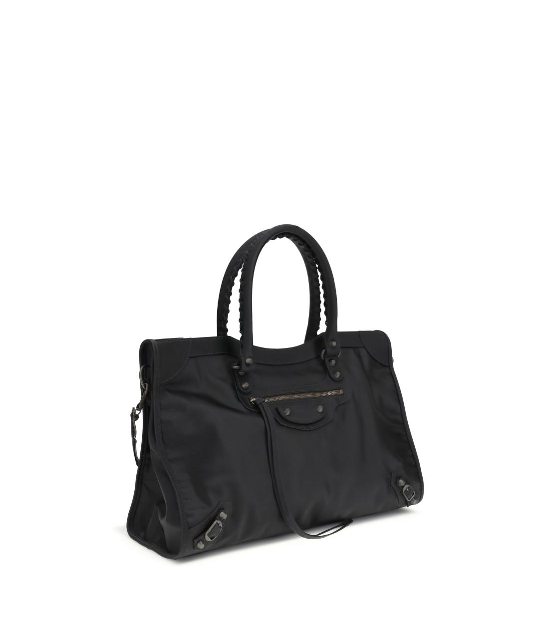 BALENCIAGA Черная кожаная сумка тоут, фото 2