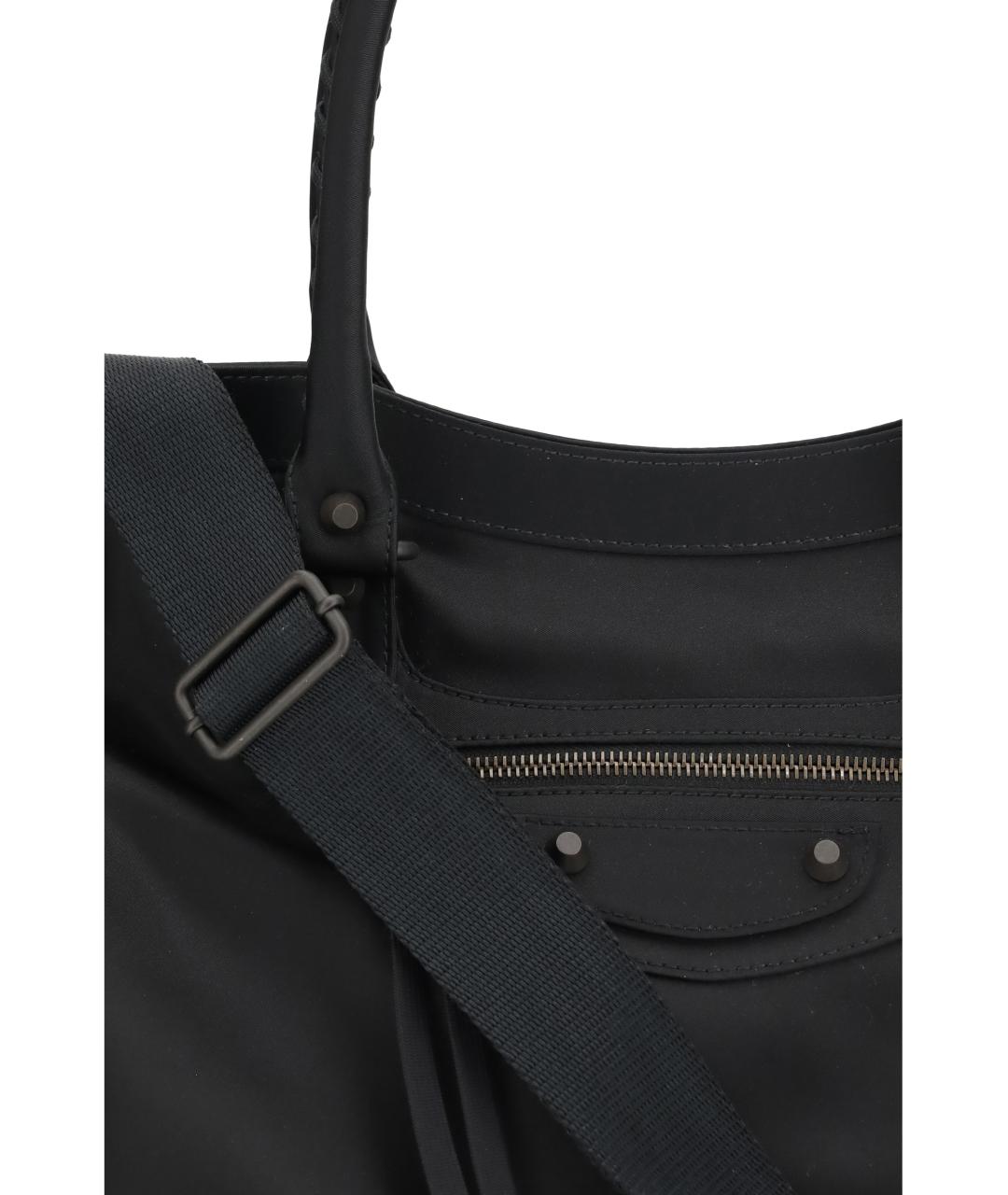 BALENCIAGA Черная кожаная сумка тоут, фото 4