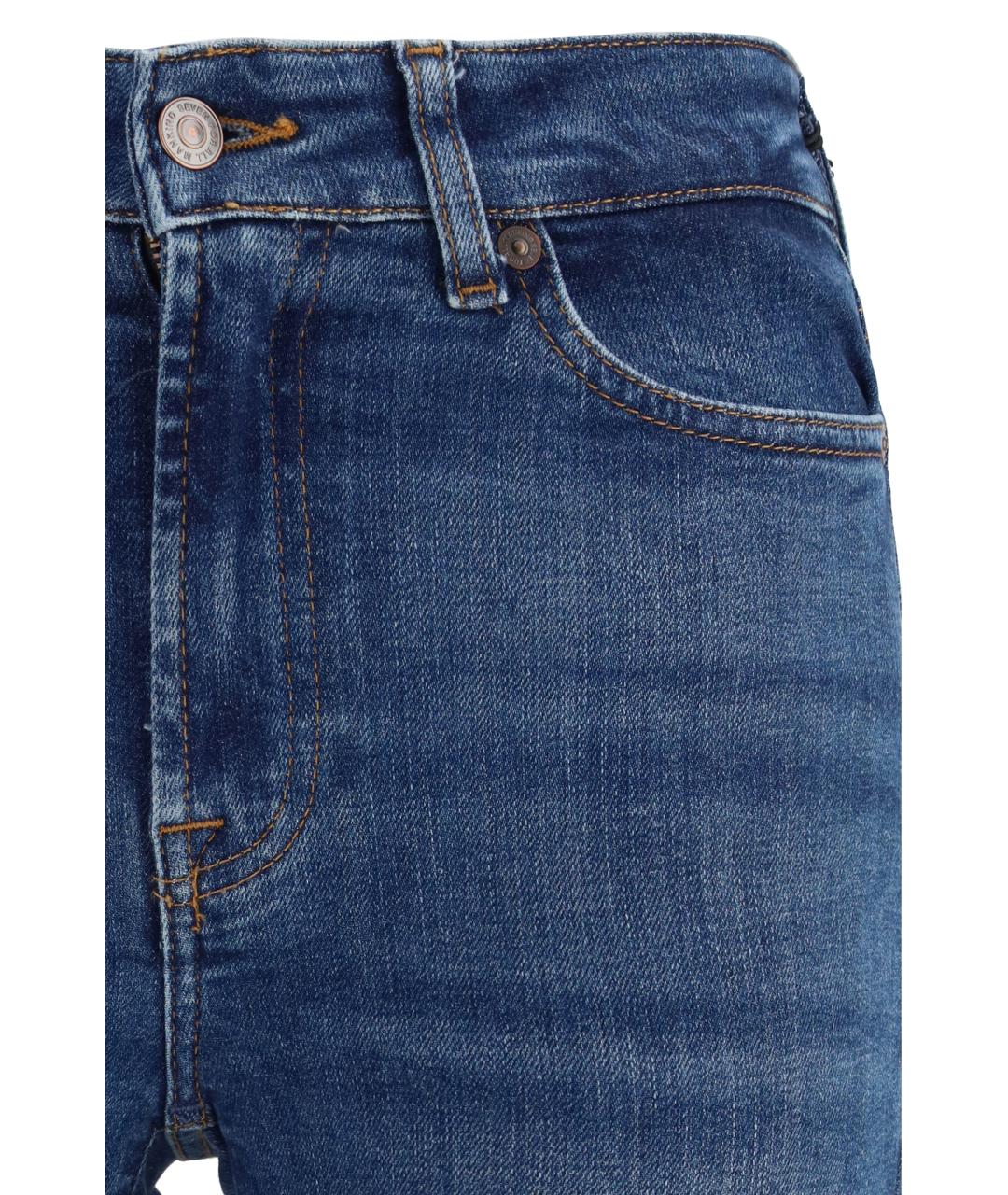 7 FOR ALL MANKIND Синие хлопко-эластановые прямые джинсы, фото 3