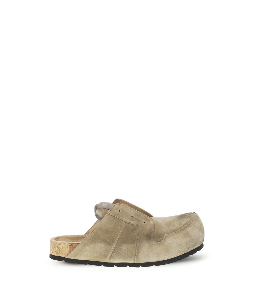 BALENCIAGA Бежевые замшевые шлепанцы, фото 5