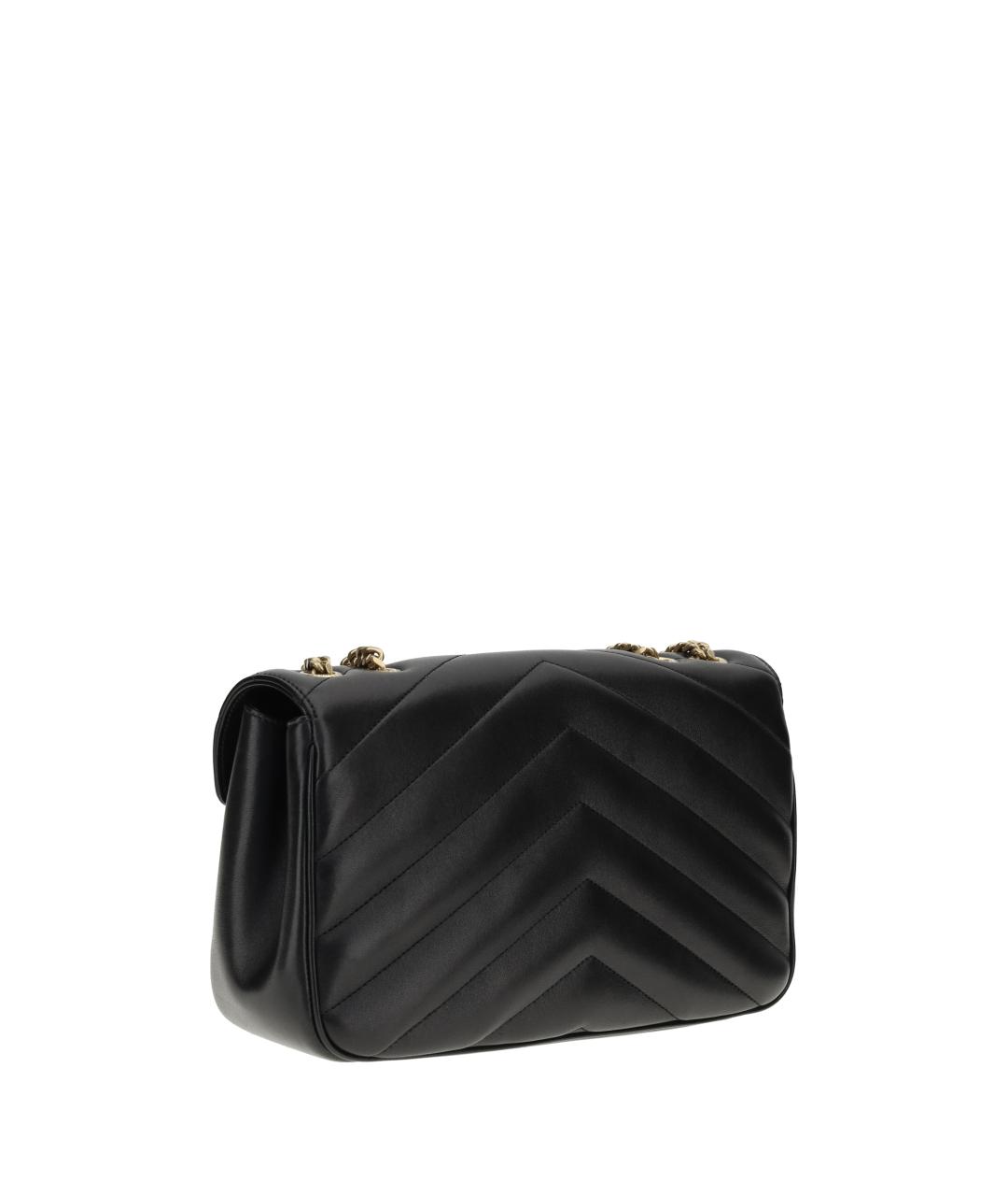 SAINT LAURENT Черная кожаная сумка через плечо, фото 3