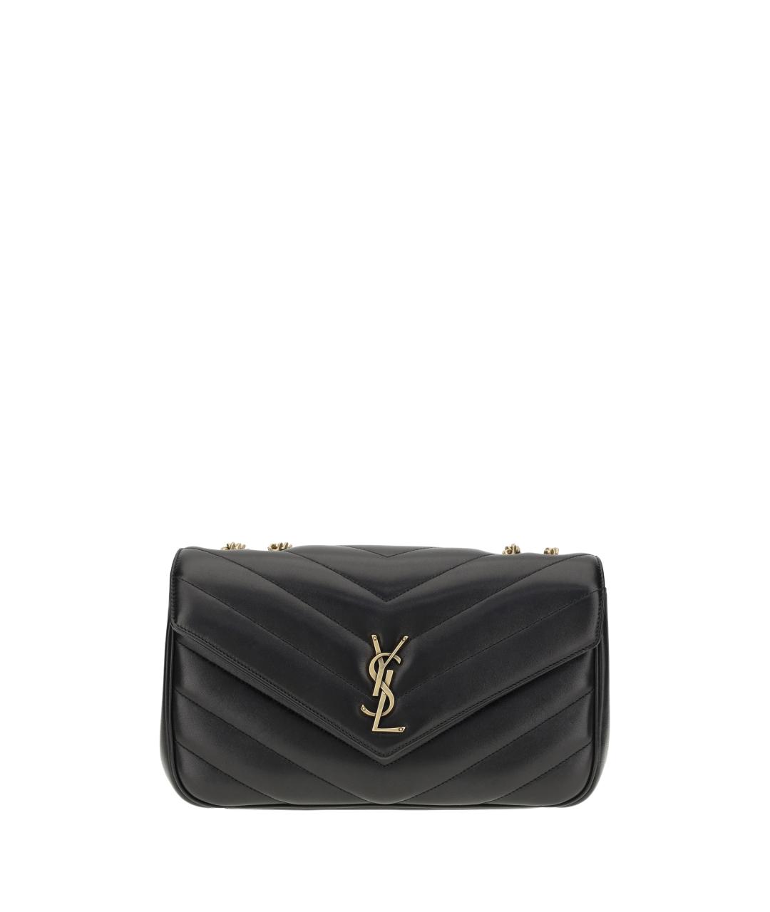 SAINT LAURENT Черная кожаная сумка через плечо, фото 1