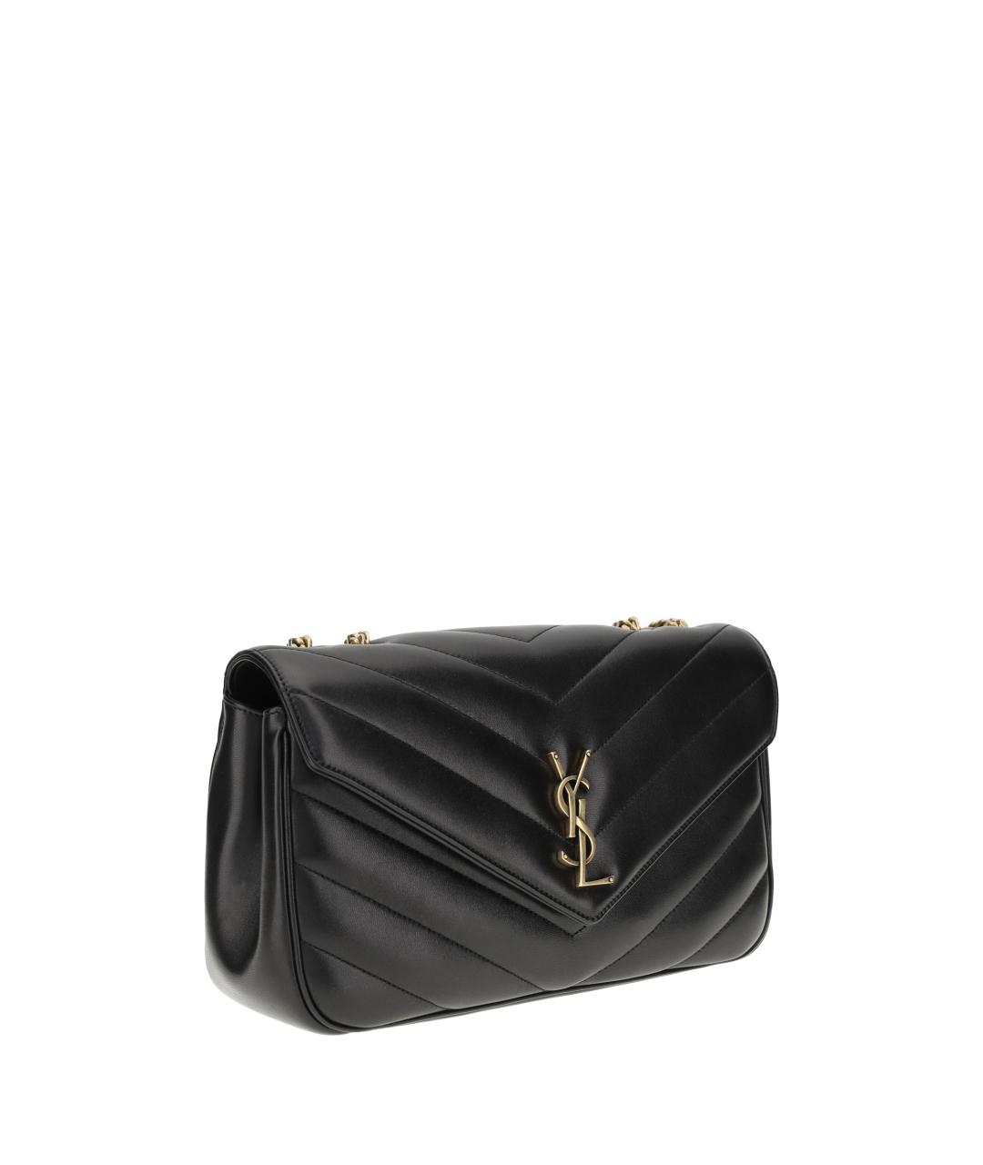 SAINT LAURENT Черная кожаная сумка через плечо, фото 2