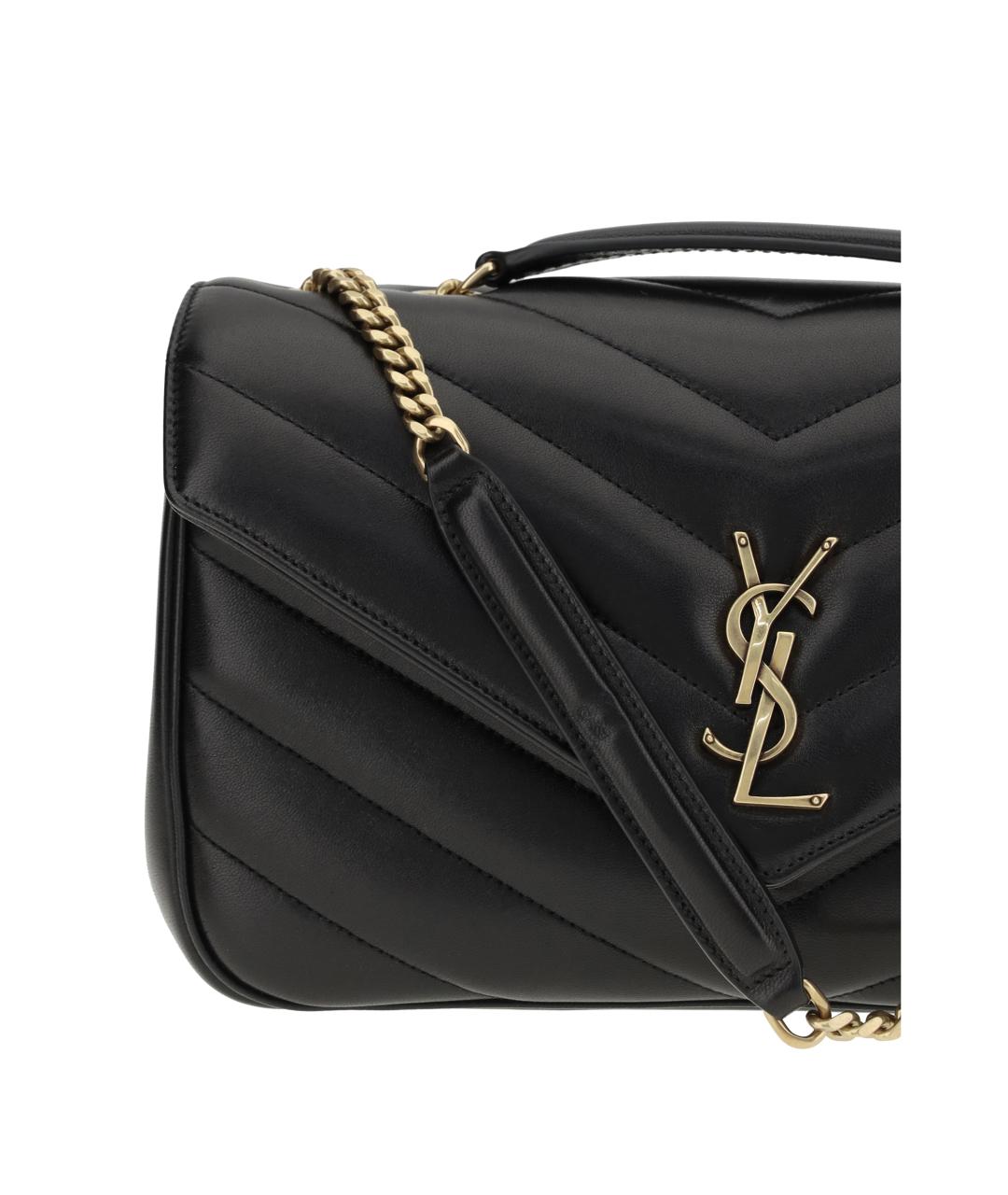 SAINT LAURENT Черная кожаная сумка через плечо, фото 4