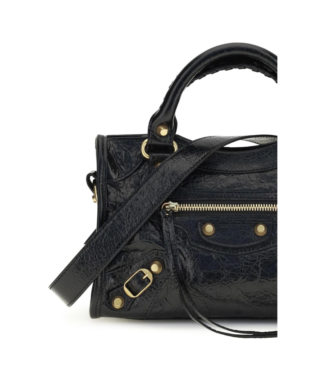 BALENCIAGA Черная кожаная сумка тоут, фото 4