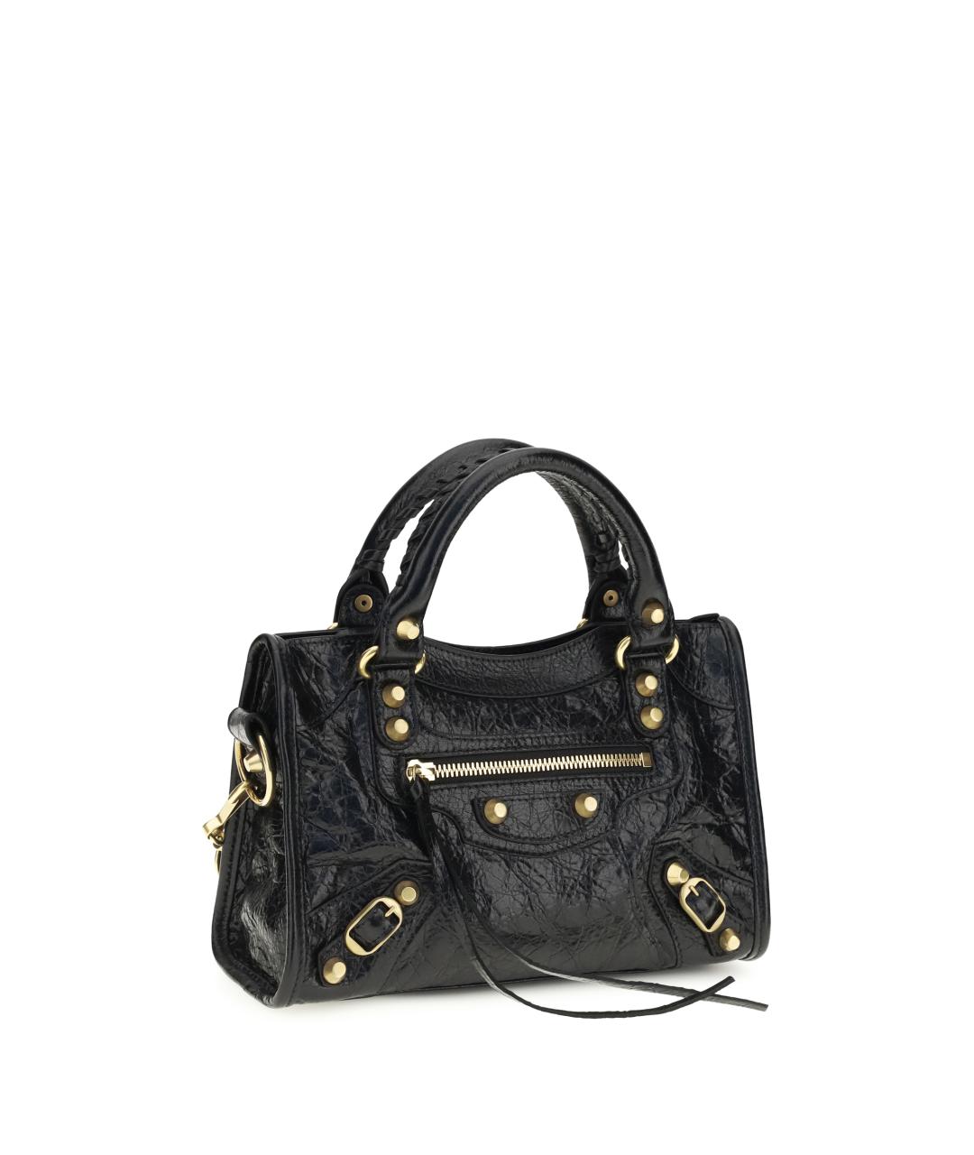 BALENCIAGA Черная кожаная сумка тоут, фото 2