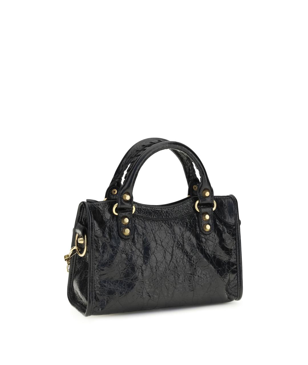 BALENCIAGA Черная кожаная сумка тоут, фото 3