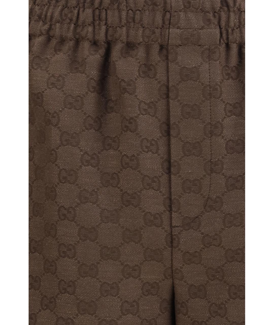 GUCCI Коричневые льняные шорты, фото 3