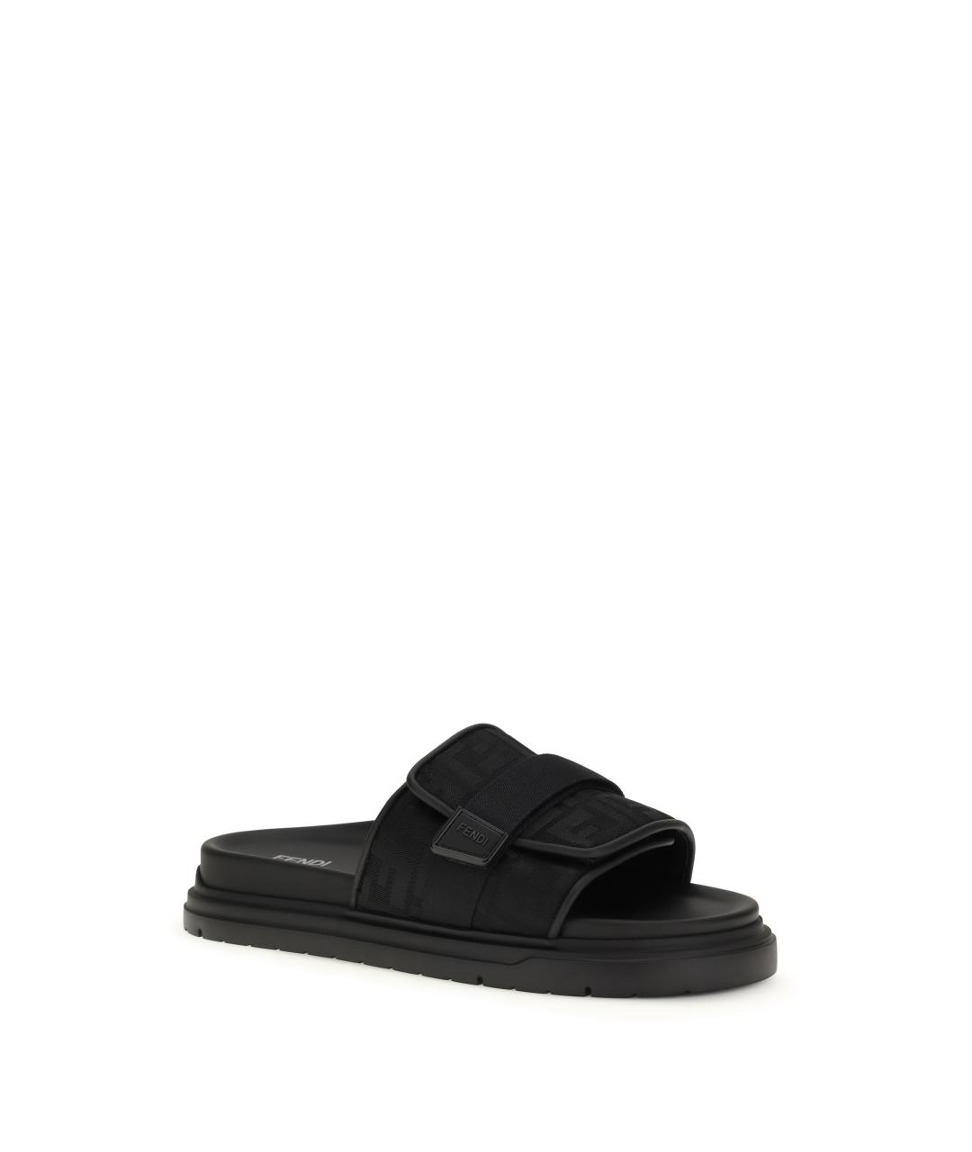 FENDI Черные шлепанцы, фото 2