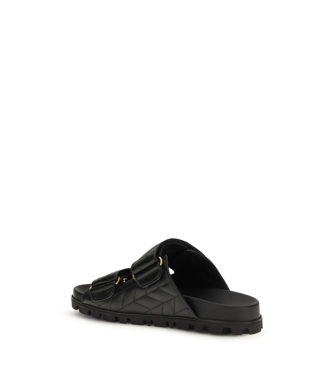 MIU MIU Черные кожаные шлепанцы, фото 3