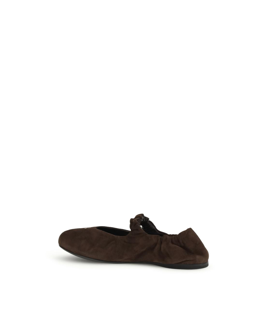 MIU MIU Коричневые замшевые балетки, фото 3