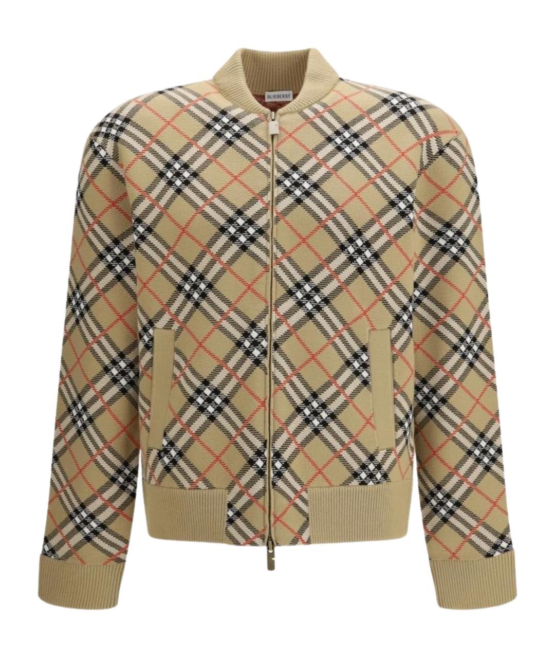 BURBERRY Бежевый шерстяной кардиган, фото 1