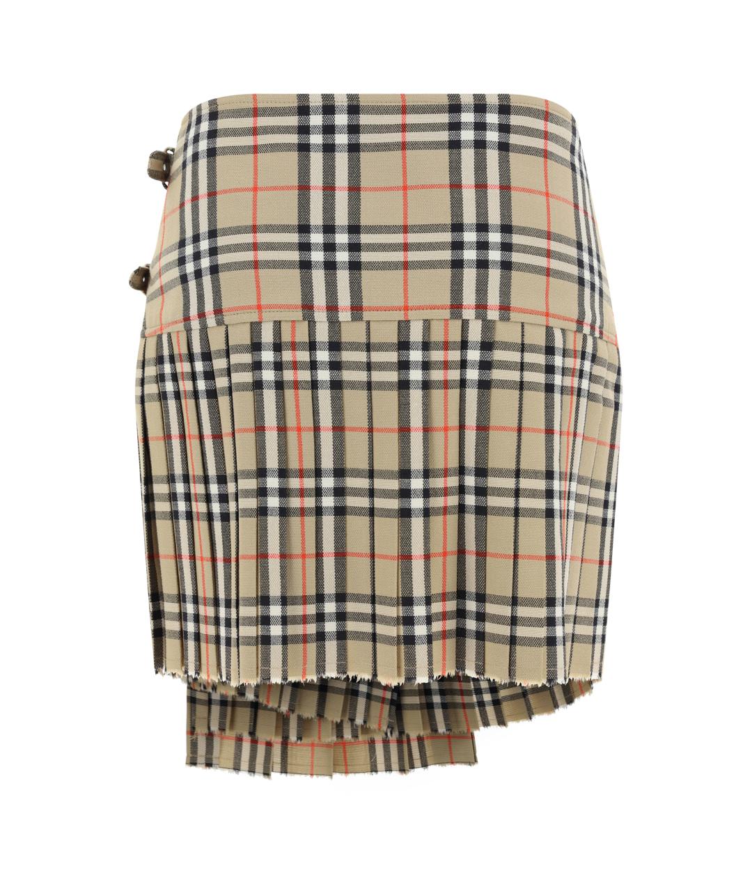 BURBERRY Мульти шерстяная юбка мини, фото 2