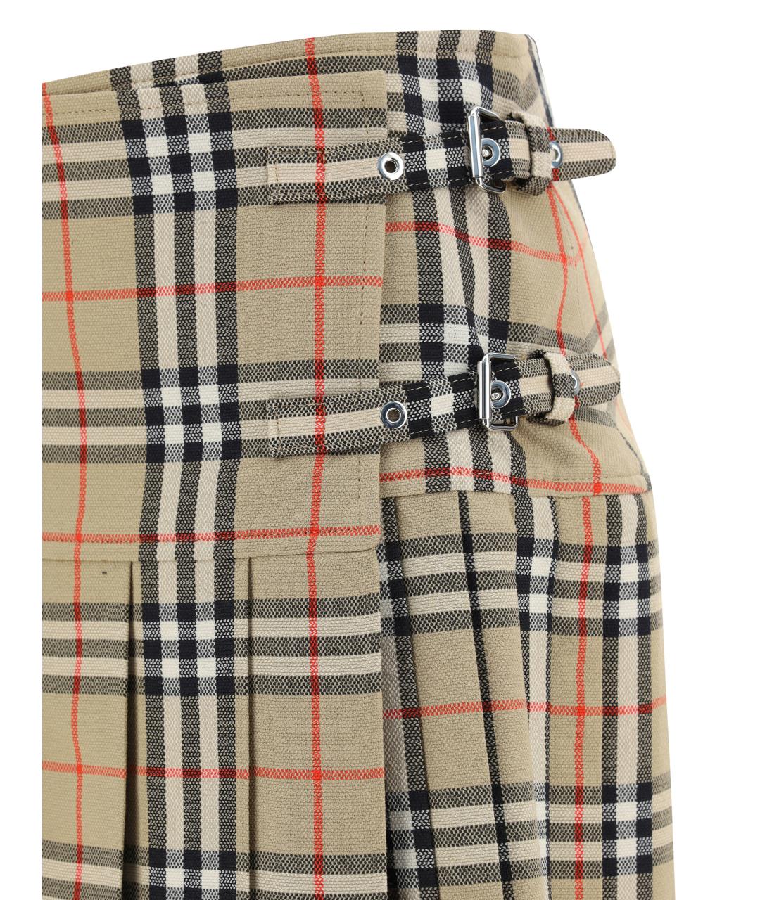 BURBERRY Мульти шерстяная юбка мини, фото 3