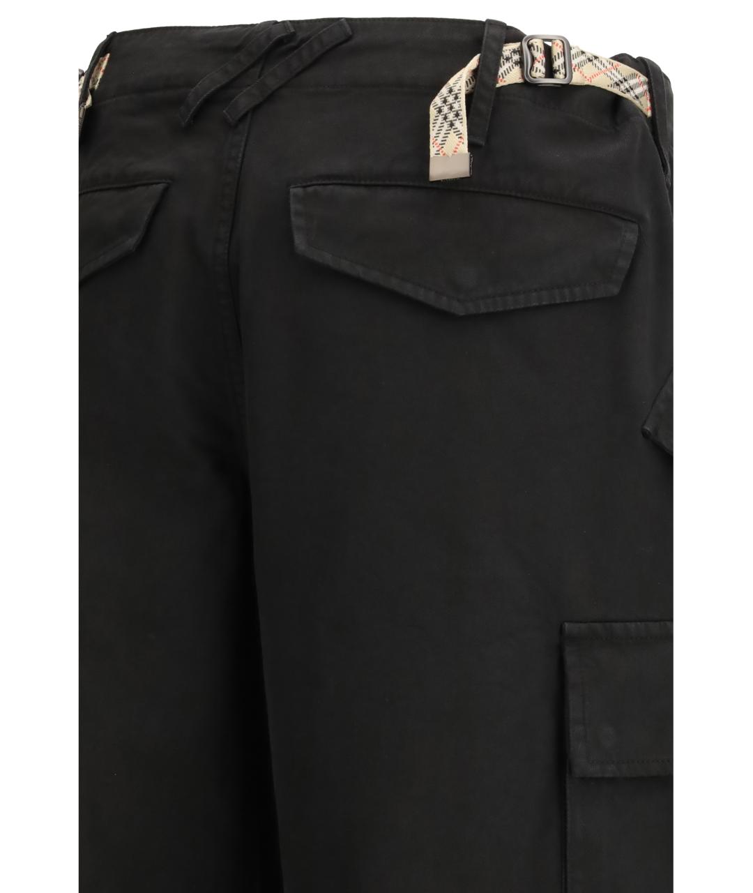 BURBERRY Черные хлопковые повседневные брюки, фото 3